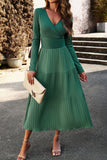 Svart En linje Lange ermer Casual Dress