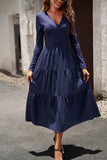 Svart En linje Lange ermer Casual Dress