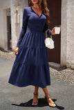Svart En linje Lange ermer Casual Dress