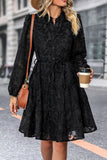 Svart En linje Lange ermer Casual Dress