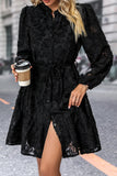 Svart En linje Lange ermer Casual Dress