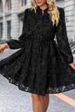 Svart En linje Lange ermer Casual Dress