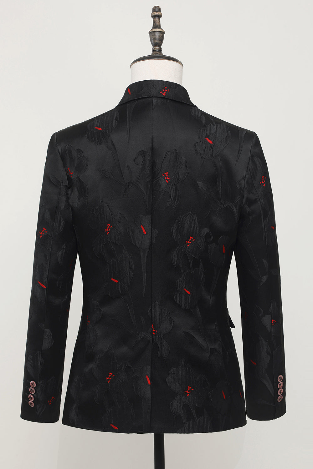 Hakket Lapel Single Breasted Black Blazer