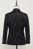 Hakket Lapel Single Breasted Black Blazer