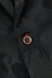Hakket Lapel Single Breasted Black Blazer