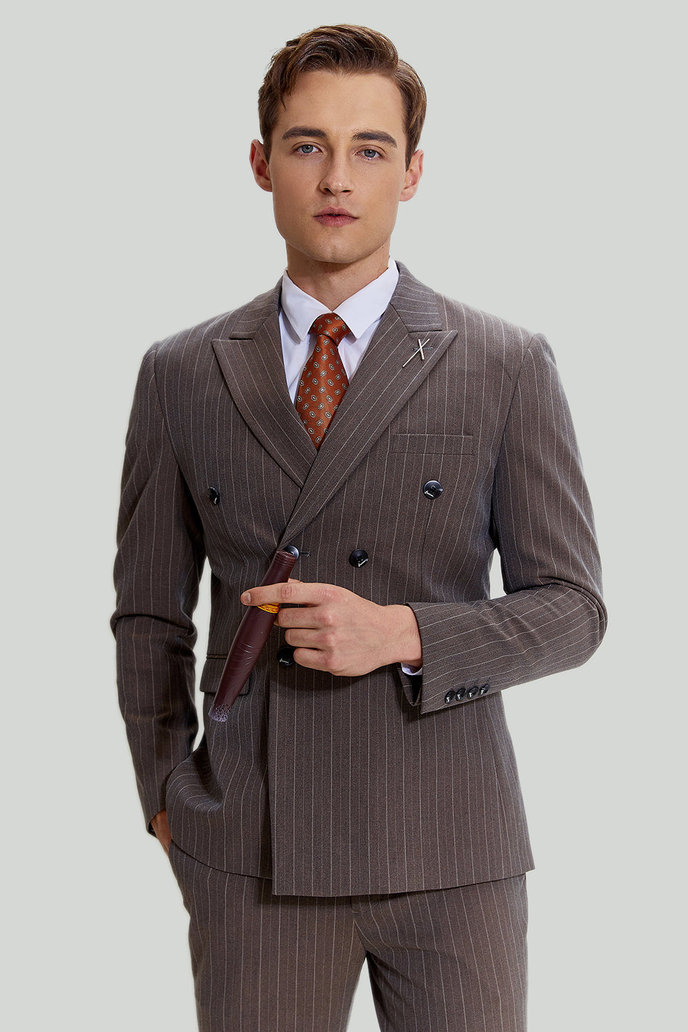 kaffe pinstripe 3 stykke menns skoleball hjemkomst dresser