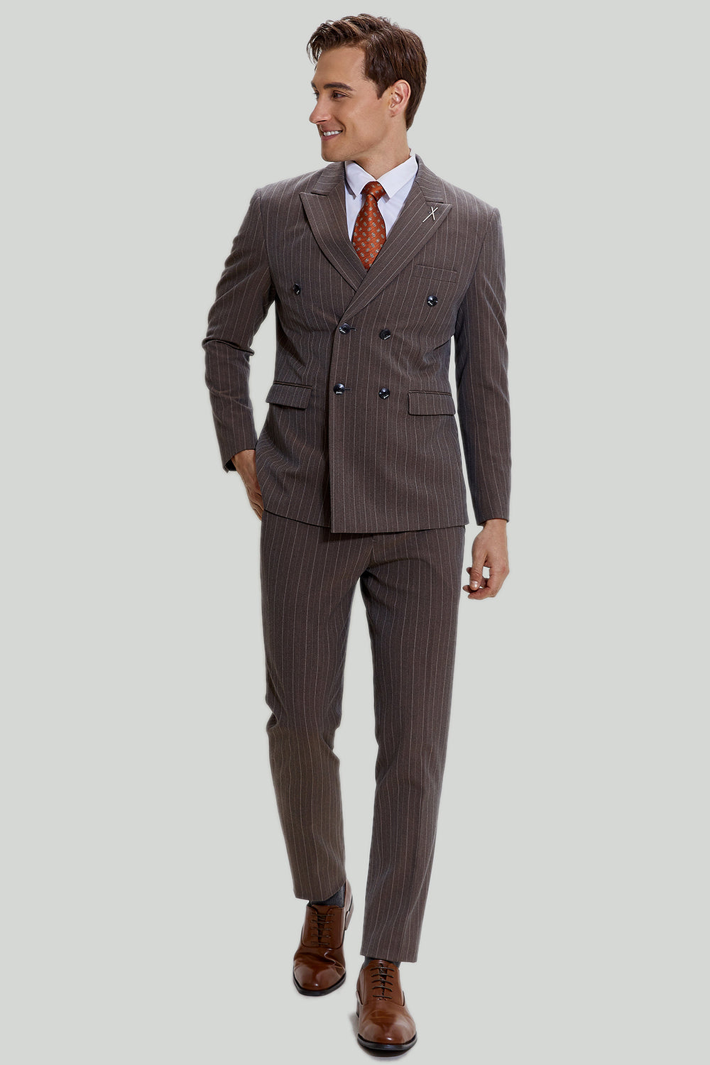 kaffe pinstripe 3 stykke menns skoleball hjemkomst dresser