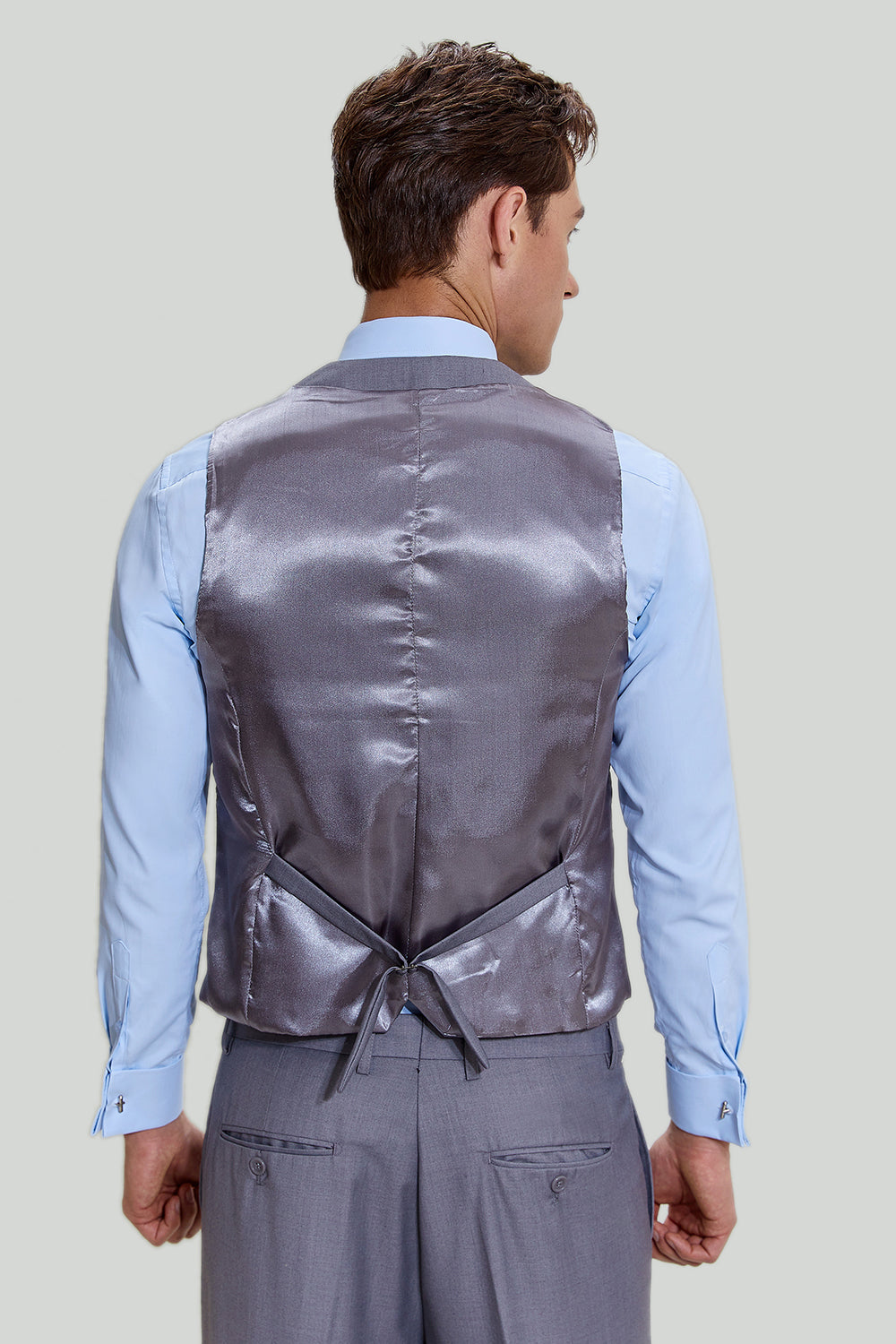 grå menns 3 stykke hakket lapel balldrakter