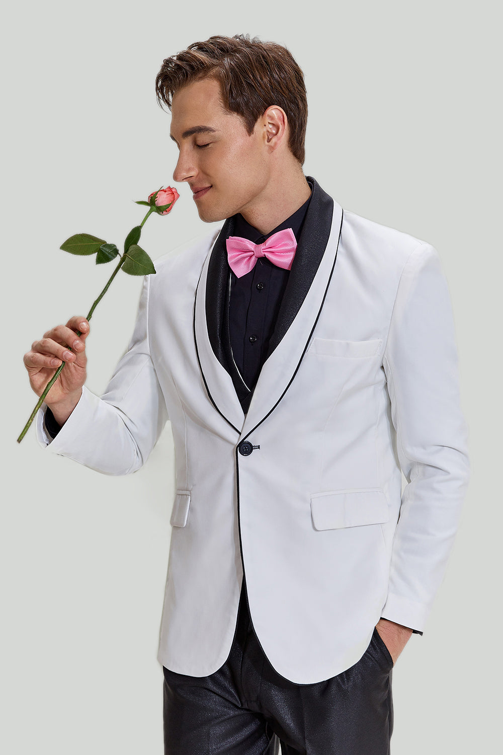 hvite menns 3 stykke sjal lapel ball dresser