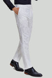 hvit jacquard sateng 2 stykke sjal lapel menns balldresser