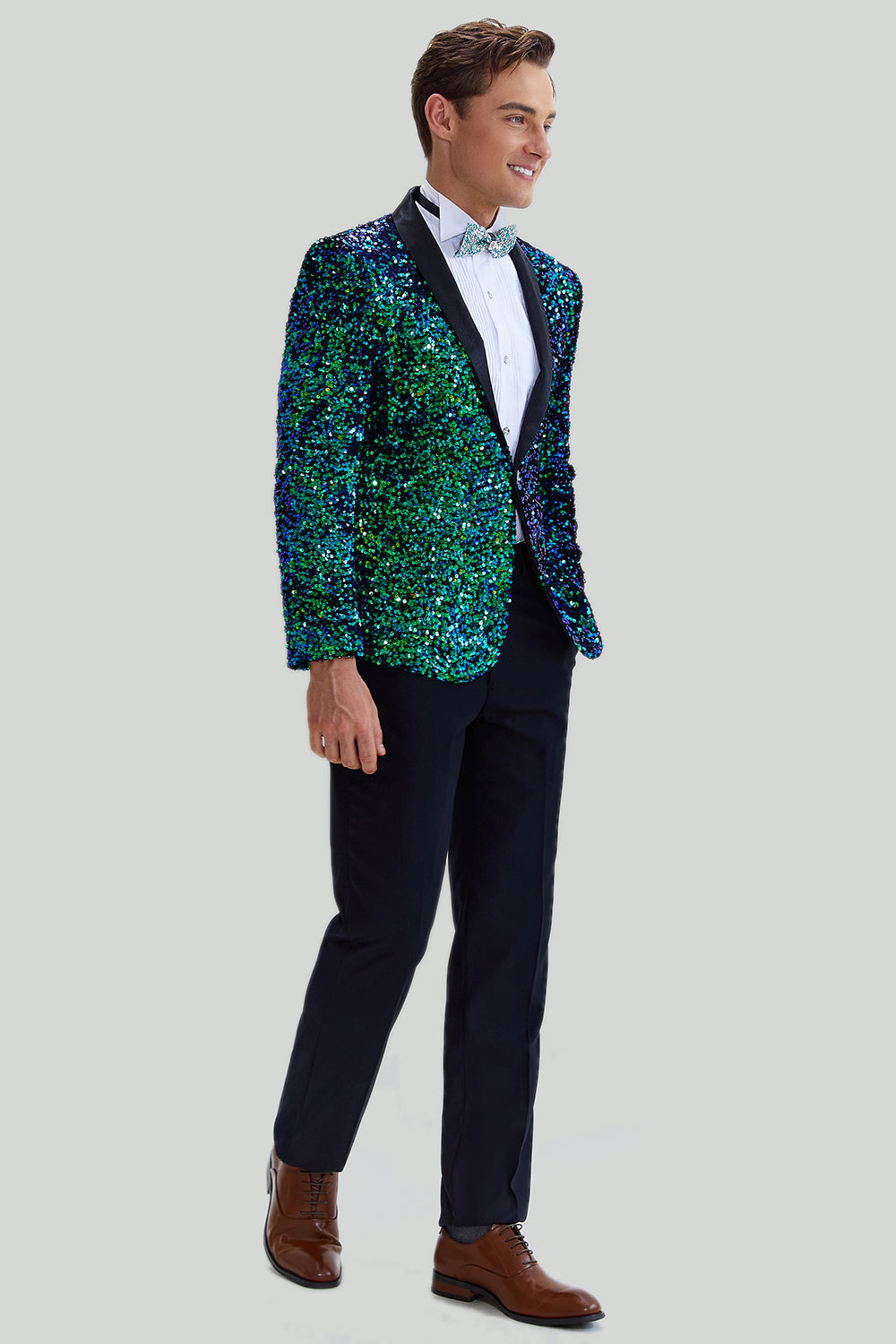 grønn menns paljett blazer jakke