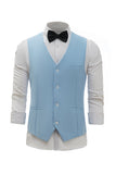 lyseblå enkeltbrystet sjal lapel menns dress vest