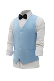lyseblå enkeltbrystet sjal lapel menns dress vest