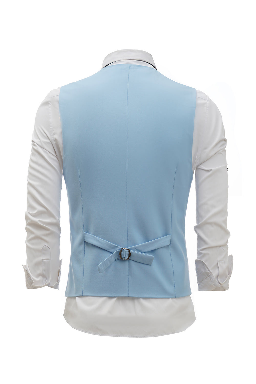 lyseblå enkeltbrystet sjal lapel menns dress vest