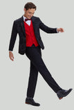 svart hakket lapel single breasted blazer