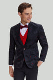 Hakket Lapel Single Breasted Black Blazer