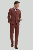 tan hakket lapel 3 stykke single breasted homecoming drakter