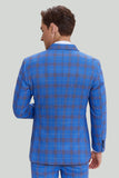 blå plaid menns 3 stykke smoking dresser