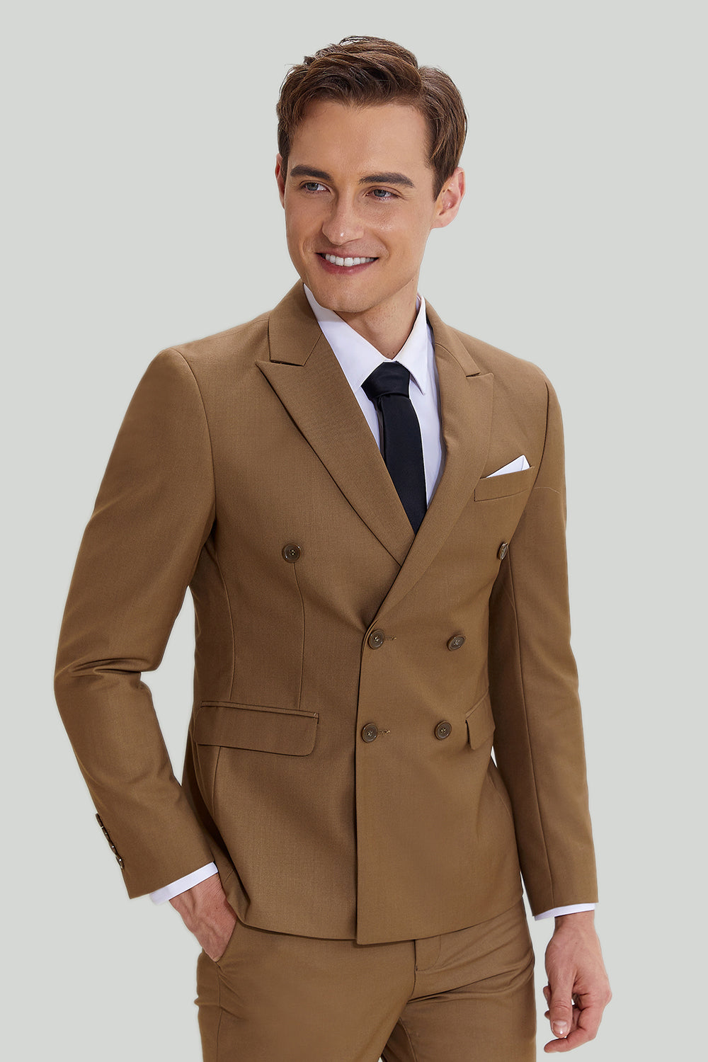 Khaki Menn 2 stykke Slim Fit Tuxedo & Dress