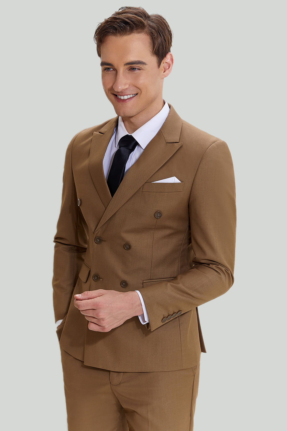 Khaki Menn 2 stykke Slim Fit Tuxedo & Dress