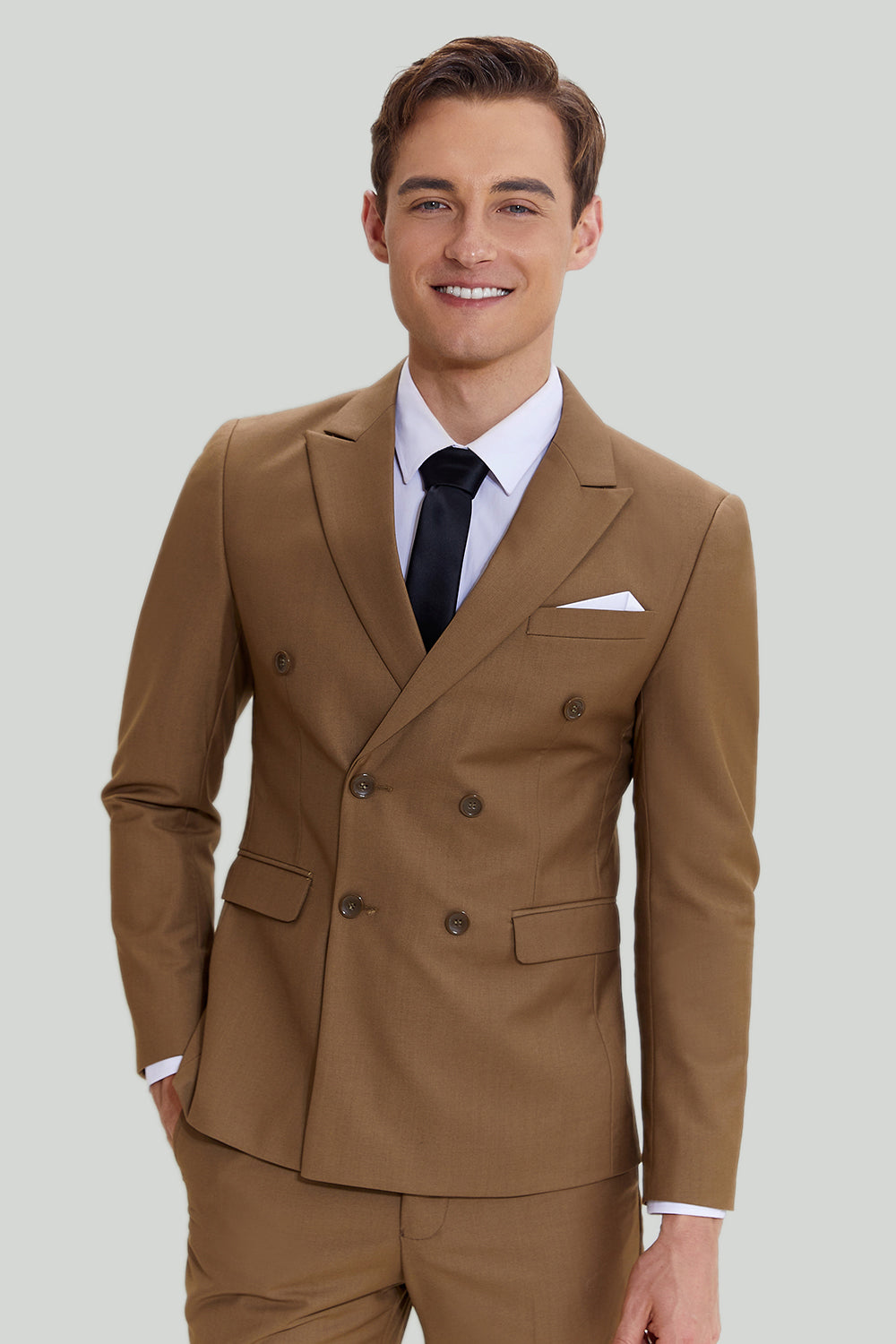 Khaki Menn 2 stykke Slim Fit Tuxedo & Dress