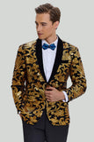 gull menns blazer slank passform solid en knapp business dress jakke
