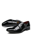 svart munk stropp menns skinn slip-on kjole sko