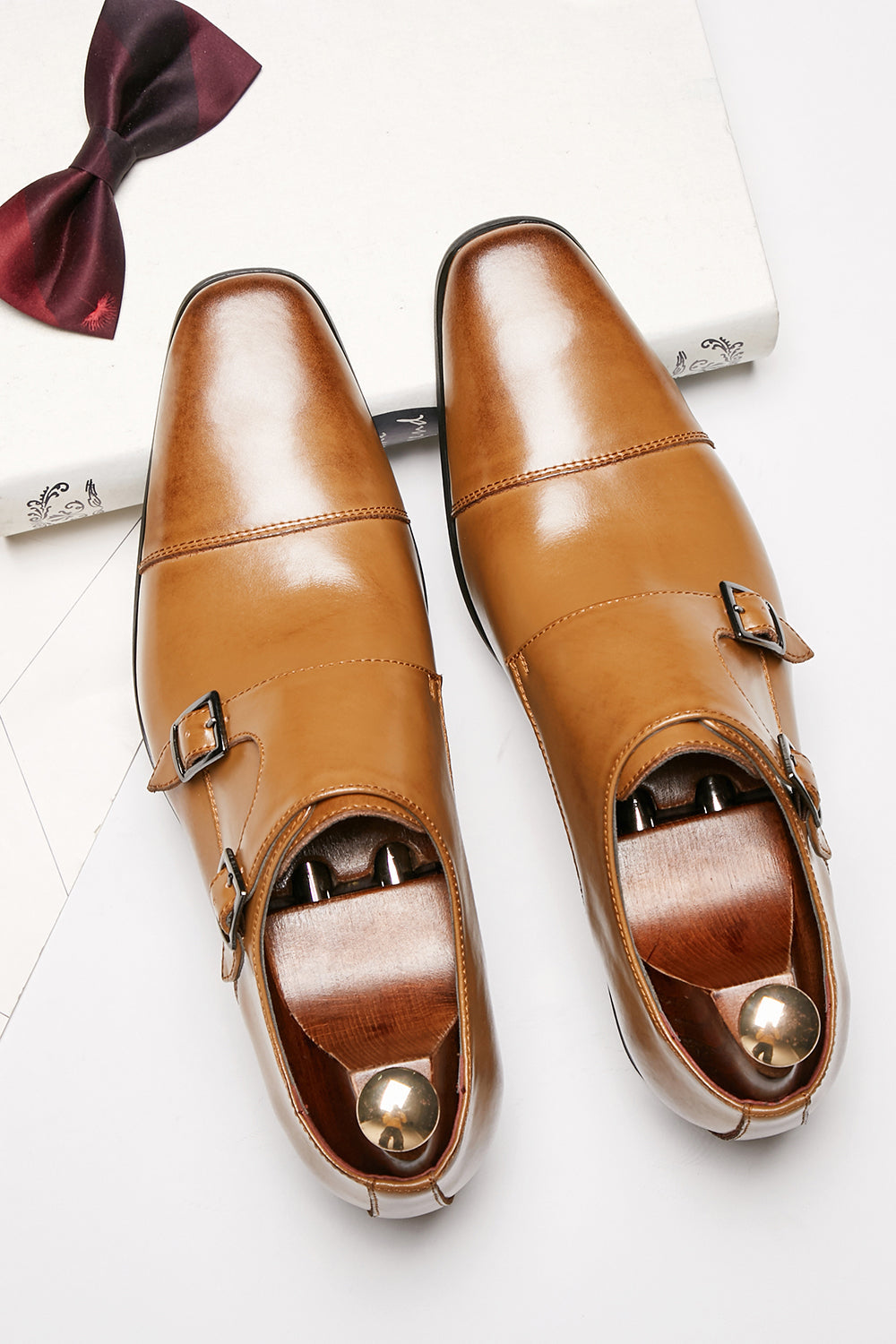 svart munk stropp menns skinn slip-on kjole sko