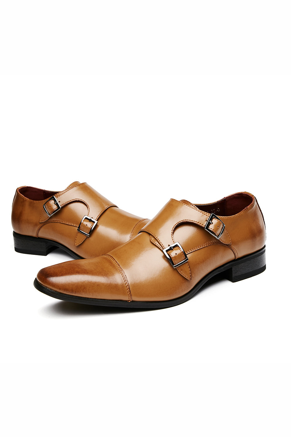 svart munk stropp menns skinn slip-on kjole sko