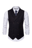 svart dobbel breasted sjal lapel menns dress vest
