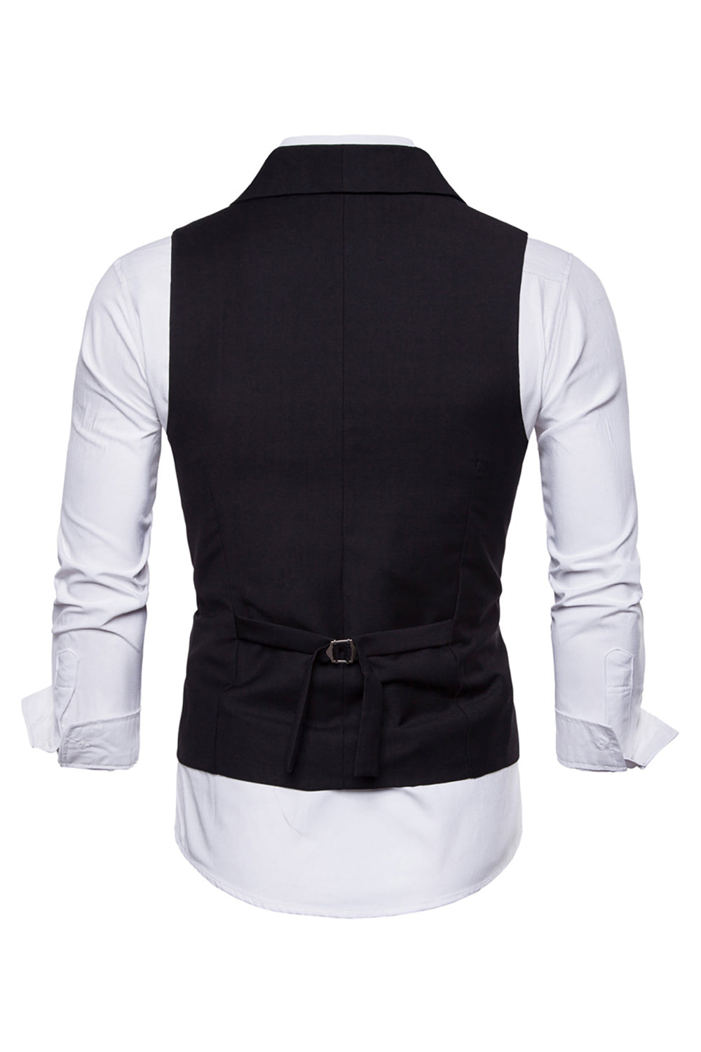 svart dobbel breasted sjal lapel menns dress vest