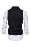 svart dobbel breasted sjal lapel menns dress vest