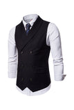 svart dobbel breasted sjal lapel menns dress vest
