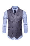 svart dobbel breasted sjal lapel menns dress vest
