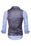 svart dobbel breasted sjal lapel menns dress vest