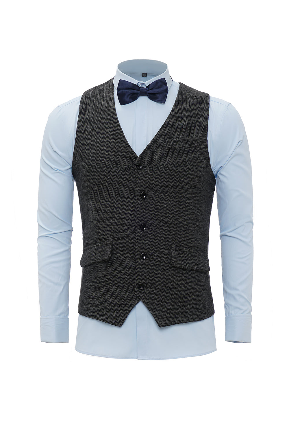 svart single breasted sjal lapel menns dress vest