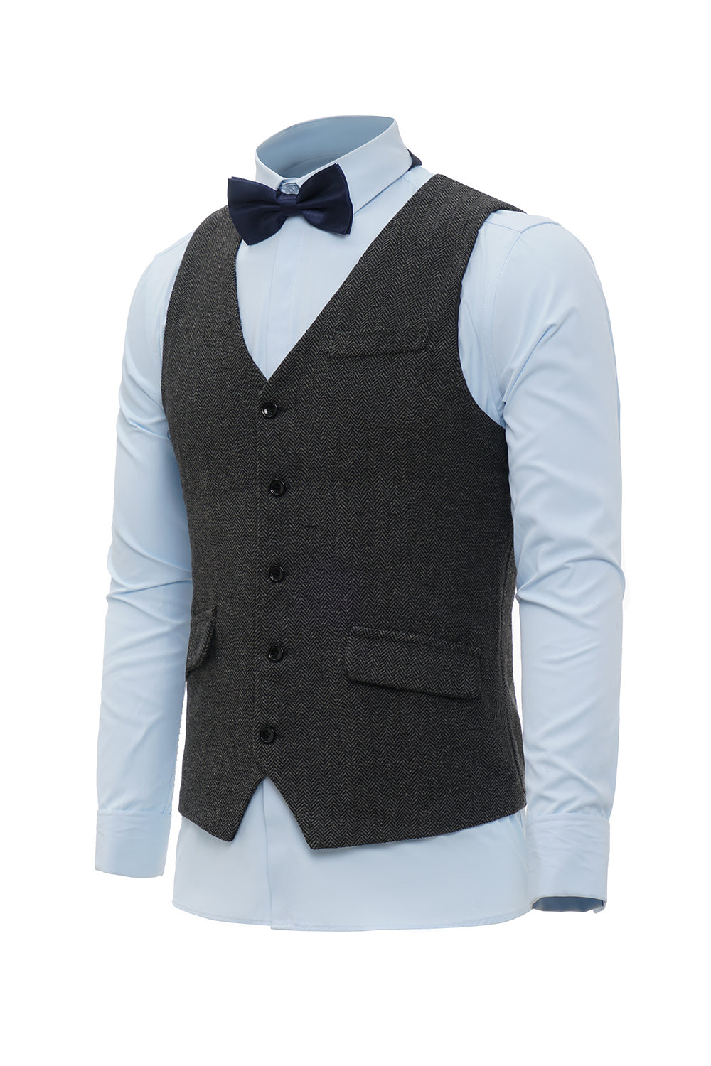 svart single breasted sjal lapel menns dress vest