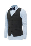 svart single breasted sjal lapel menns dress vest