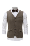 svart single breasted sjal lapel menns dress vest