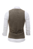 svart single breasted sjal lapel menns dress vest