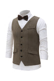 svart single breasted sjal lapel menns dress vest