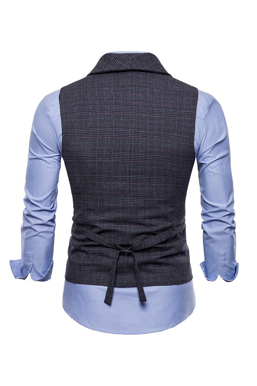 grå pinstripe dobbel breasted sjal lapel menns dress vest
