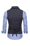 grå pinstripe dobbel breasted sjal lapel menns dress vest