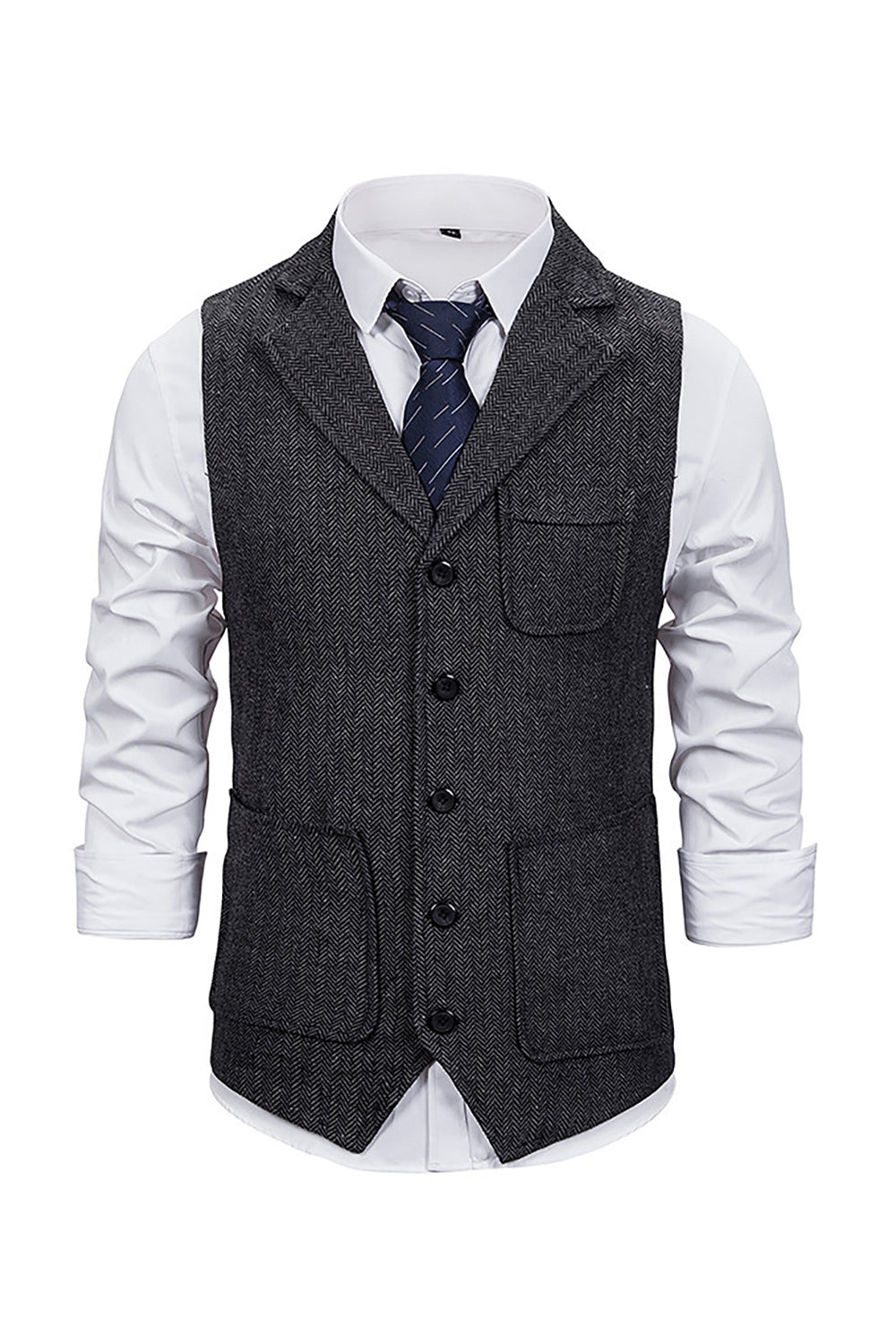 brun tweed single breasted hakket jakke menns dress vest