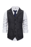 brun tweed single breasted hakket jakke menns dress vest