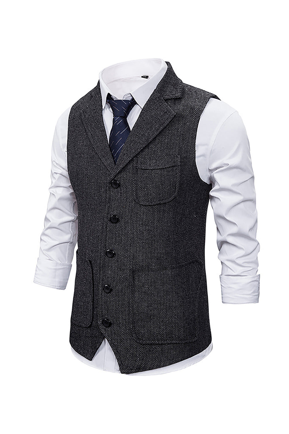 brun tweed single breasted hakket jakke menns dress vest