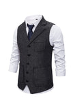 brun tweed single breasted hakket jakke menns dress vest