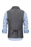brun tweed single breasted hakket jakke menns dress vest