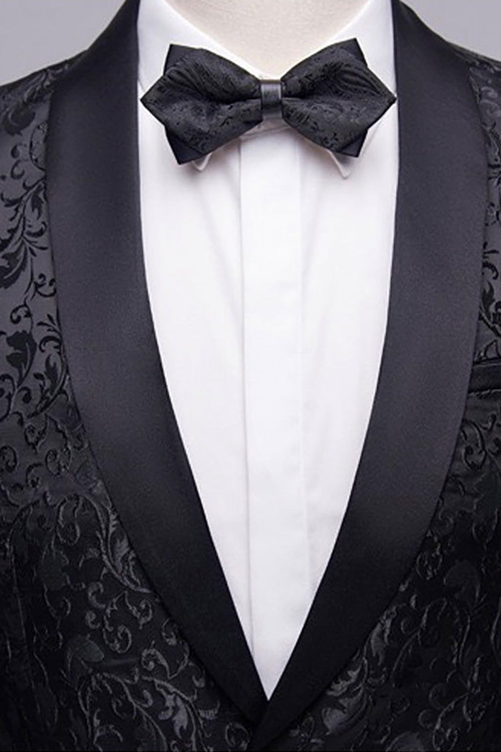 svart jacquard shawl lapel menns 2 stk dresser