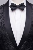 svart jacquard shawl lapel menns 2 stk dresser